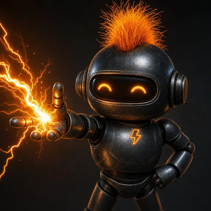 Zaplie firing an orange zap from his fingertips.